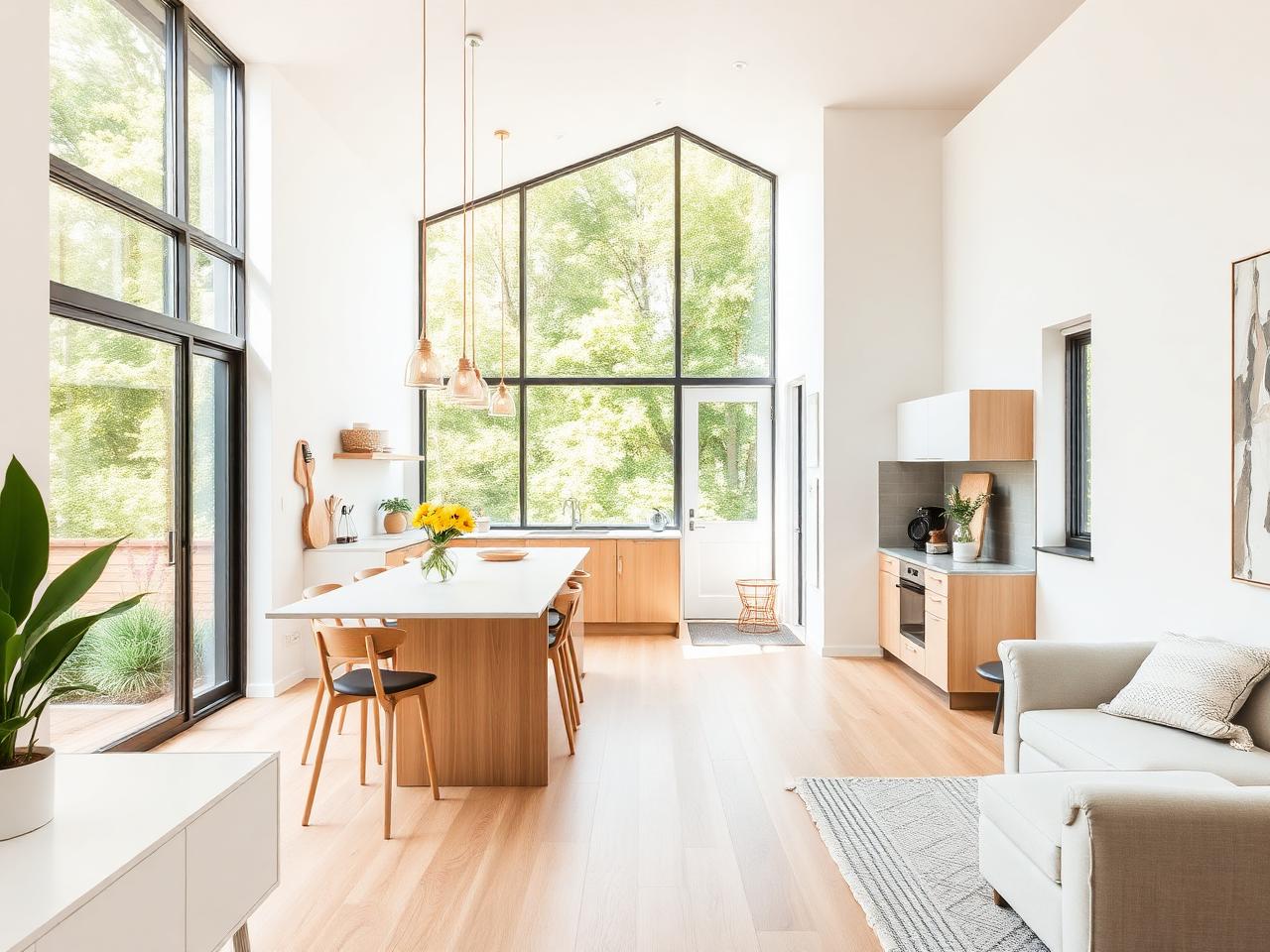 Bright modern interior of an accessory dwelling unit